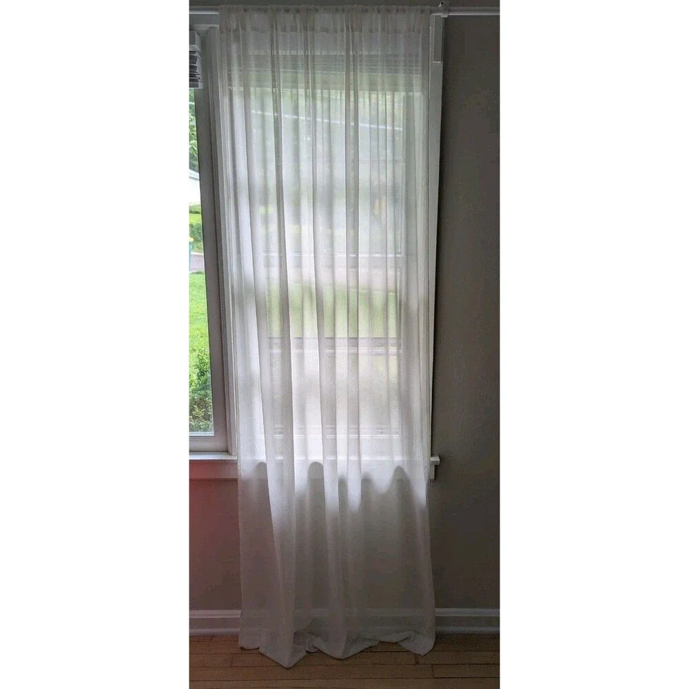 ROYAL VELVET Crinkle Voile Rod Pocket Panels 5 Sheer Curtains 50x84